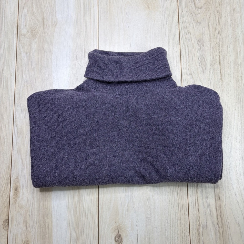 Garnet Hill Women's Oversized Turtleneck Cashmere Wool Sweater Purple Small - Picture 14 of 14